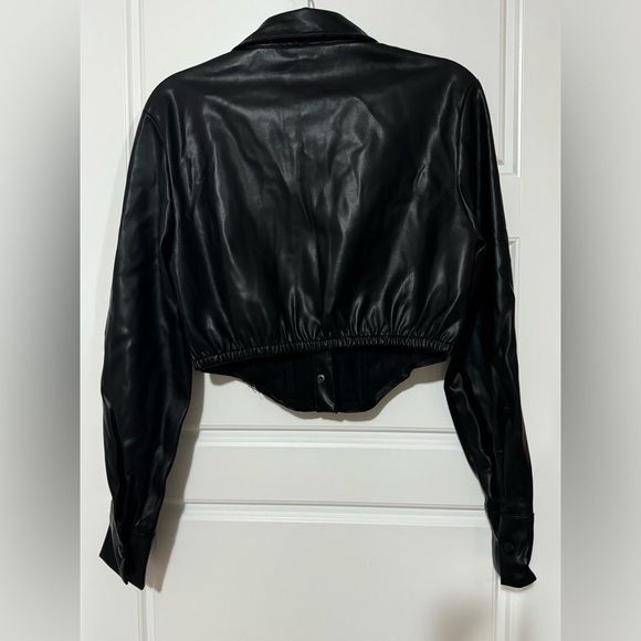 Bershka Cropped Faux Jacket Size L - Picture 3 of 4